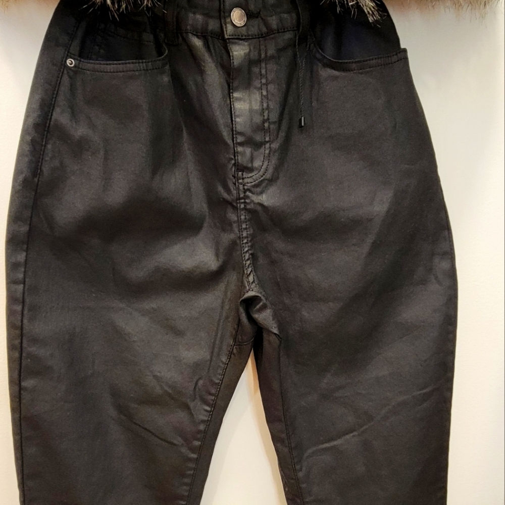 ZARA "Balloon" Style denim wax coated ladies jeans pants size 4 NWOT